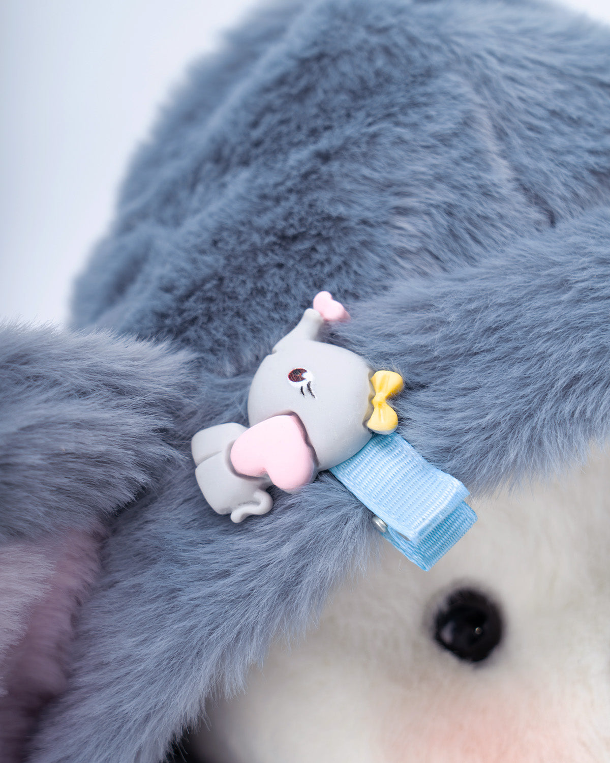 HugMeNow Fluffy Little Elephant Bear | Handmade Jointed Teddy Bear Gift