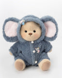 HugMeNow Fluffy Little Elephant Bear | Handmade Jointed Teddy Bear Gift