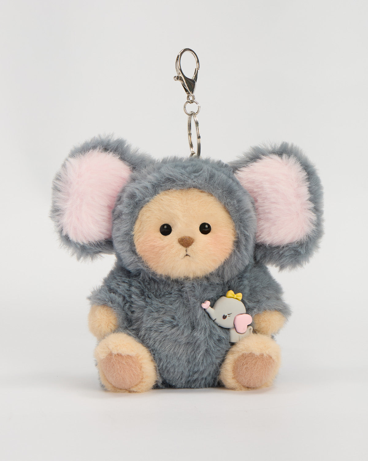 HugMeNow Fluffy Little Elephant Bear | Handmade Jointed Teddy Bear Gift