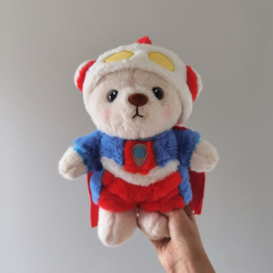 HugMeNow Fluffy Ultraman Bear | Handmade Teddy Bear Gift